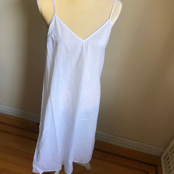 long white cotton slip
